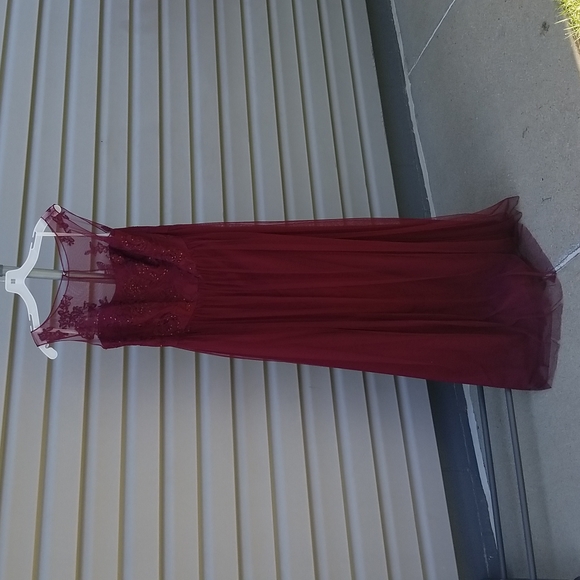 David's Bridal Dresses Bridesmaids Dress Maroon Poshmark